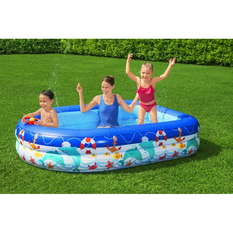 Bestway Sea Captain Inflatable Family Pool with UV Careful Sunshade