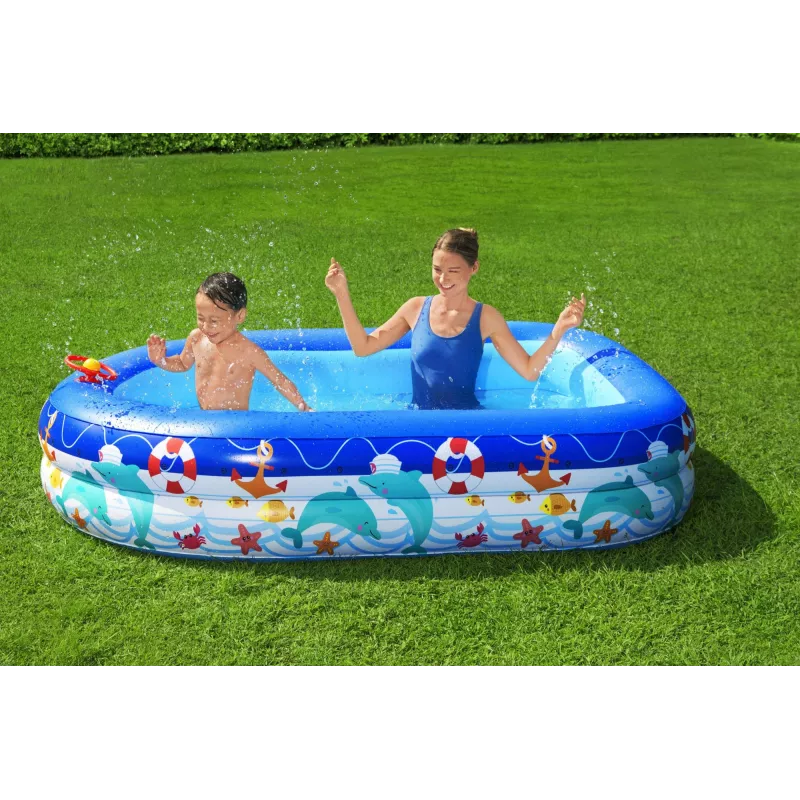 Bestway Sea Captain Inflatable Family Pool with UV Careful Sunshade