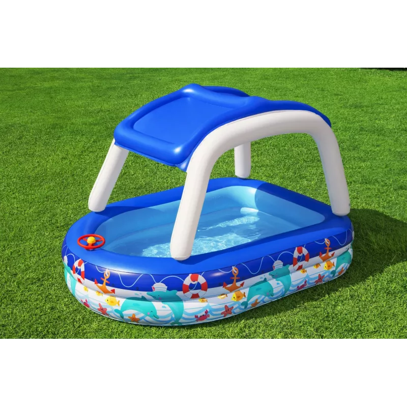 Bestway Sea Captain Inflatable Family Pool with UV Careful Sunshade