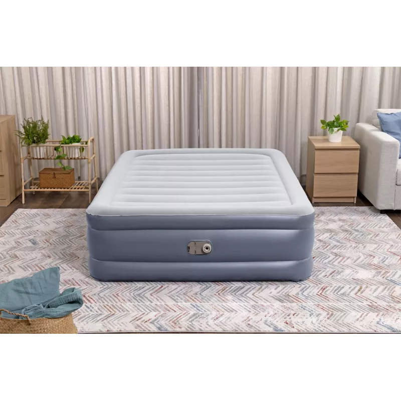 Bestway Tritech Air Mattress Queen with Built-in AC Pump and Antimicrobial Coating 2.03 m x 1.52 m x 51 cm