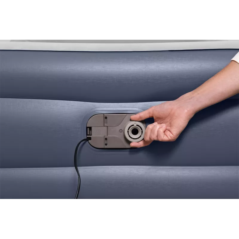 Bestway Tritech SleekFlow Headboard Air Mattress Queen with Built-in AC Pump and Antimicrobial Coating 2.26 m x 1.52 m x 84 cm
