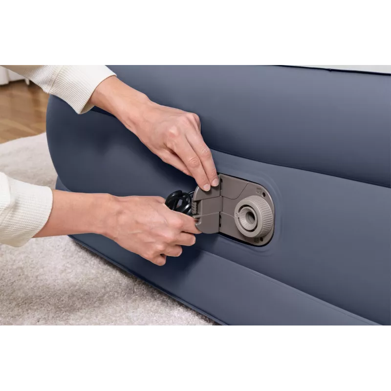 Bestway Tritech SleekFlow Headboard Air Mattress Queen with Built-in AC Pump and Antimicrobial Coating 2.26 m x 1.52 m x 84 cm