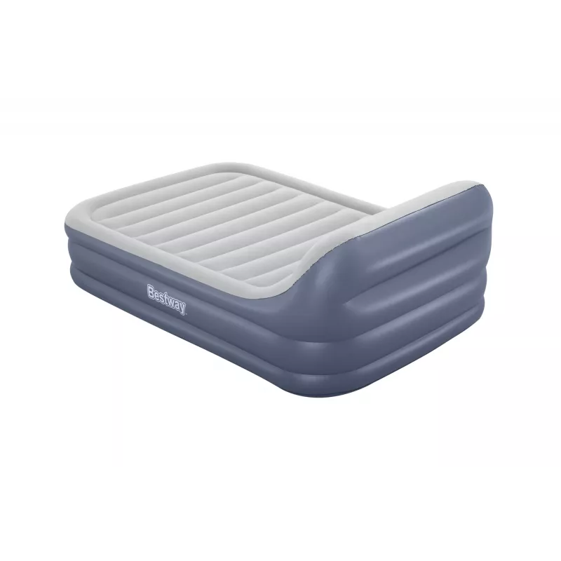 Bestway Tritech SleekFlow Headboard Air Mattress Queen with Built-in AC Pump and Antimicrobial Coating 2.26 m x 1.52 m x 84 cm