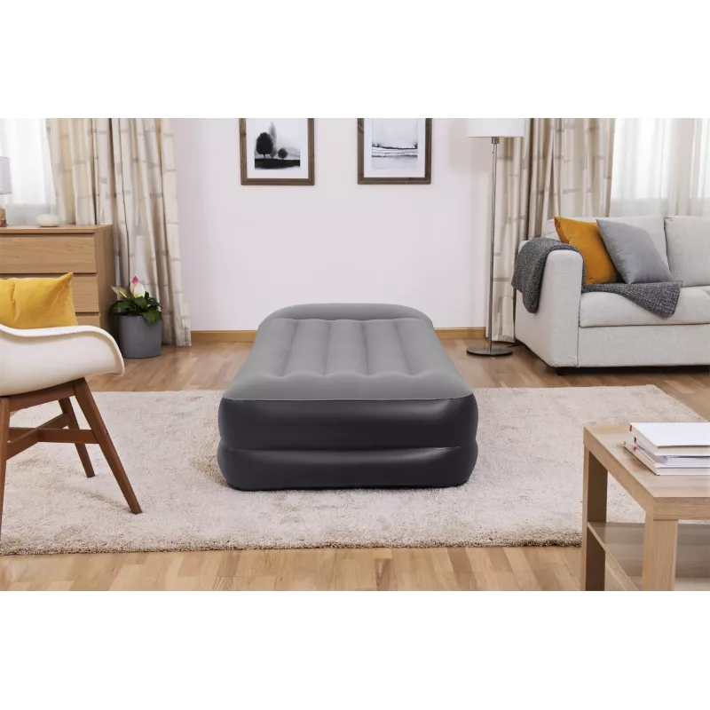 Bestway Tritech Air Mattress Twin with Built-in AC Pump and Antimicrobial Coating 1.91 m x 97 cm x 46 cm