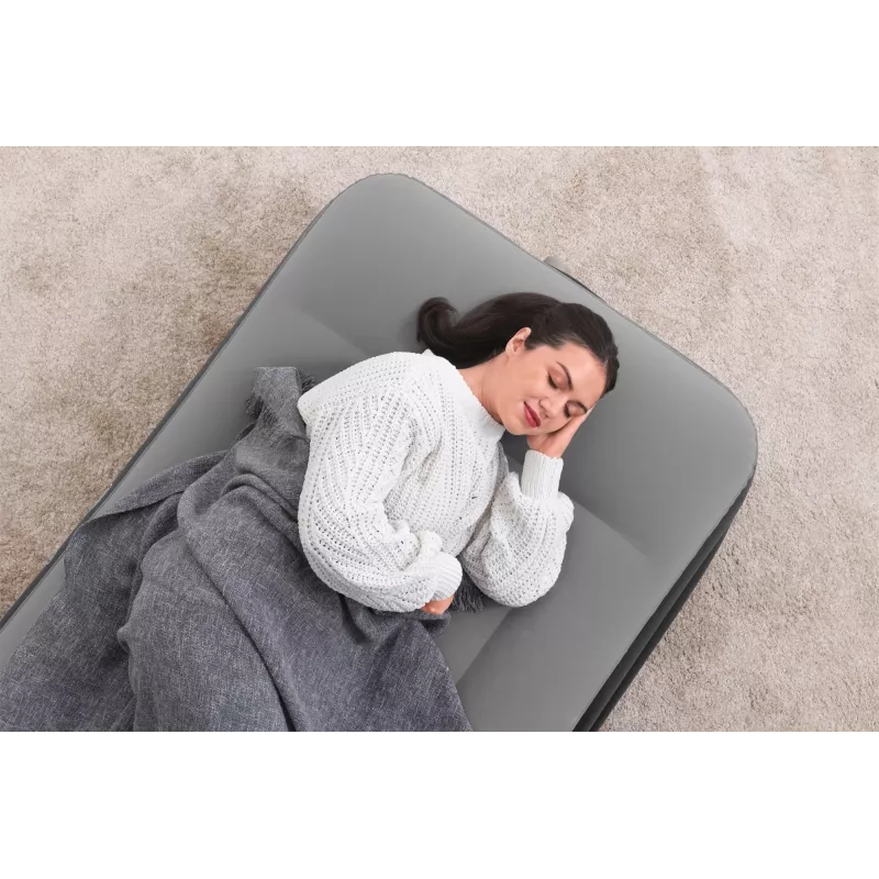Bestway Tritech Air Mattress Twin with Built-in AC Pump and Antimicrobial Coating 1.91 m x 97 cm x 46 cm