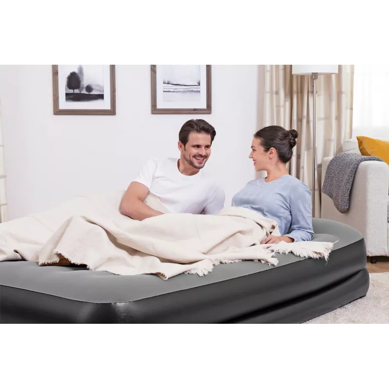 Bestway Tritech Air Mattress Queen with Built-in AC Pump and Antimicrobial Coating 2.03 m x 1.52 m x 46 cm