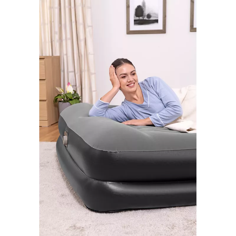 Bestway Tritech Air Mattress Queen with Built-in AC Pump and Antimicrobial Coating 2.03 m x 1.52 m x 46 cm