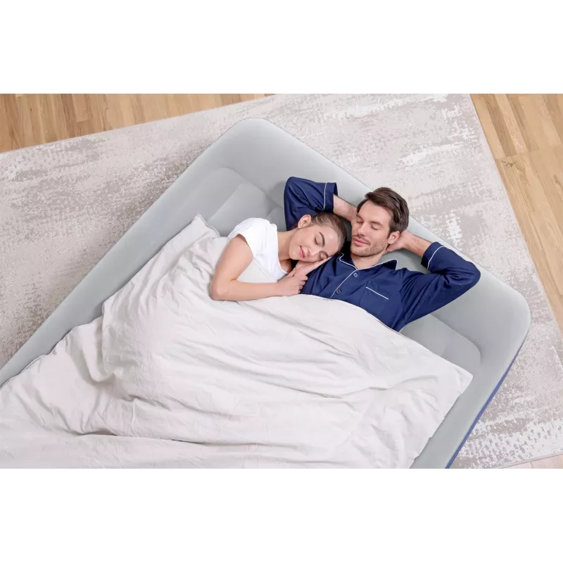 Bestway Tritech Air Mattress Queen with Built-in AC Pump and Antimicrobial Coating 2.03 m x 1.52 m x 46 cm