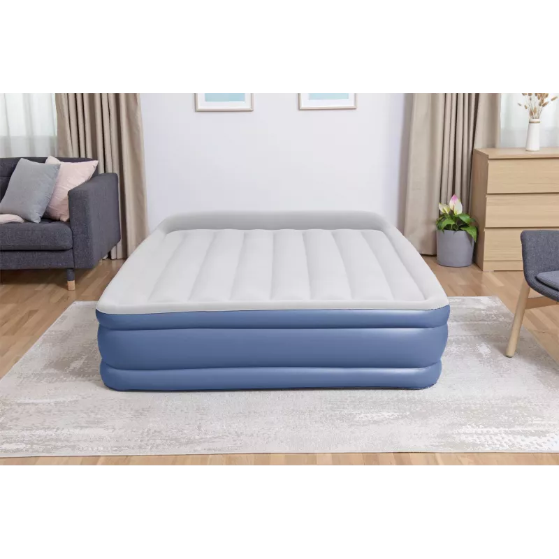 Bestway Tritech Air Mattress Queen with Built-in AC Pump and Antimicrobial Coating 2.03 m x 1.52 m x 46 cm