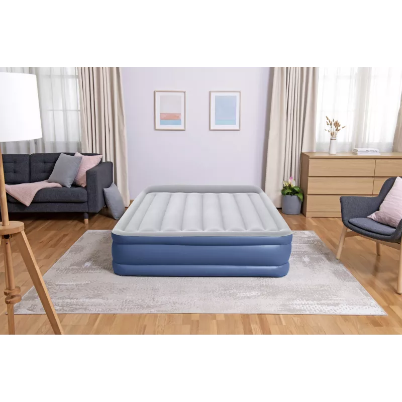Bestway Tritech Air Mattress Queen with Built-in AC Pump and Antimicrobial Coating 2.03 m x 1.52 m x 46 cm