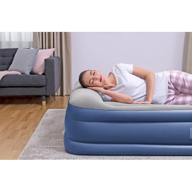 Bestway Tritech Air Mattress Queen with Built-in AC Pump and Antimicrobial Coating 2.03 m x 1.52 m x 46 cm
