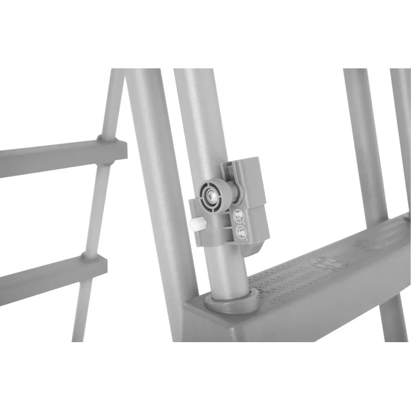 Bestway Flip & Lock Above Ground Pool Ladder 1.07 m, Ladder, Grey, Metal, 150 kg, 3 steps, 107 cm