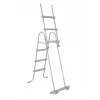 Bestway Flip & Lock Above Ground Pool Ladder 1.07 m, Ladder, Grey, Metal, 150 kg, 3 steps, 107 cm