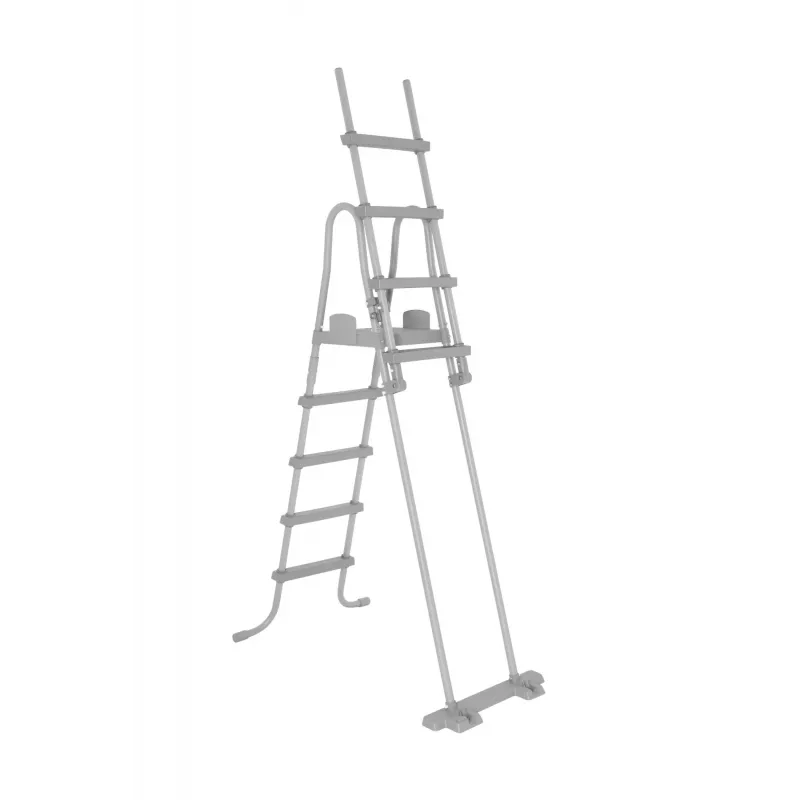 Bestway Flip & Lock Above Ground Pool Ladder 1.32 m, Ladder, Grey, Metal, Plastic, 150 kg, 4 steps, EN16582