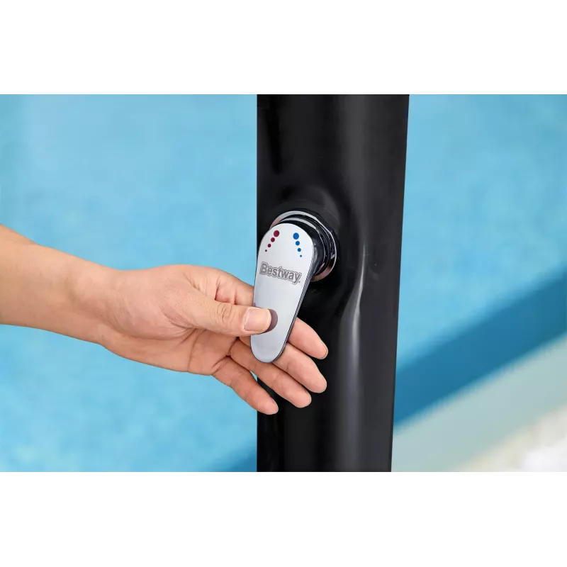 Bestway SolarFlow 5.2 Gal. Outdoor Shower, Freestanding, Black, Metal, PVC, 20 L, EN1112, 620 mm