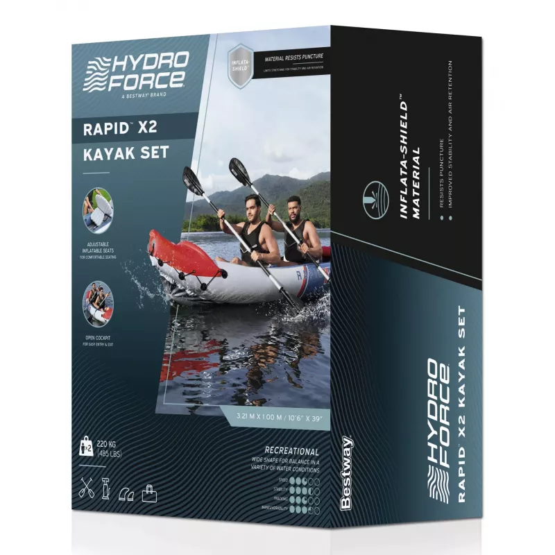Bestway Hydro Force Rapid X2 Inflatable 2-Person Kayak Set 3.21 m