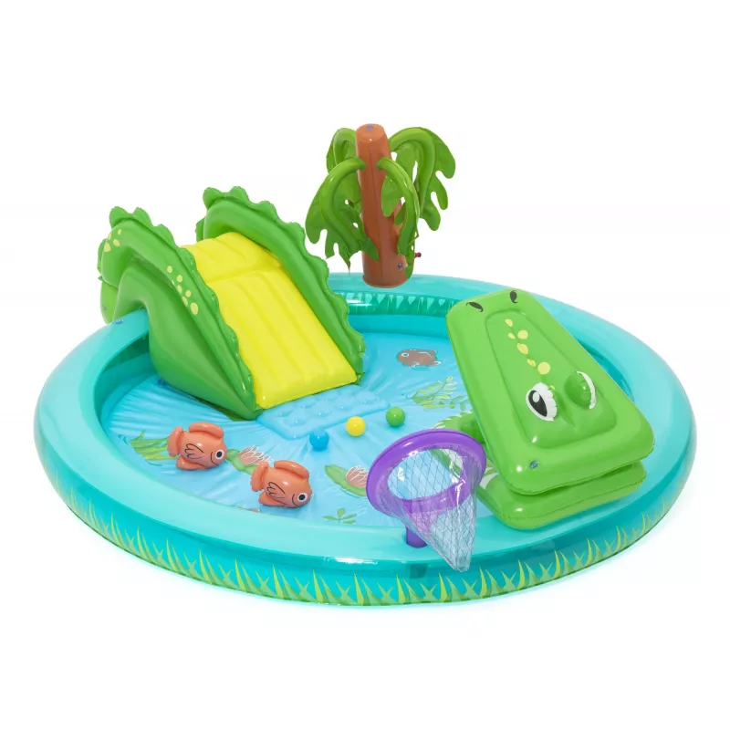 Bestway Crocodile Cove Kids Inflatable Water Play Center and Pool 2.24 m x 1.81 m x 72 cm