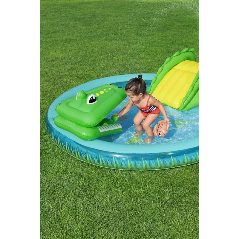 Bestway Crocodile Cove Kids Inflatable Water Play Center and Pool 2.24 m x 1.81 m x 72 cm