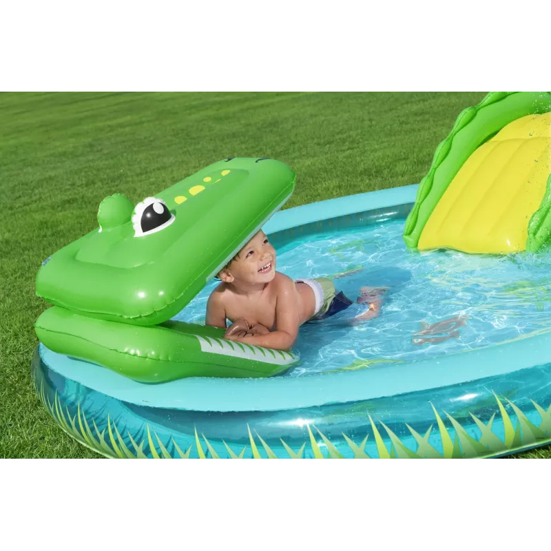 Bestway Crocodile Cove Kids Inflatable Water Play Center and Pool 2.24 m x 1.81 m x 72 cm