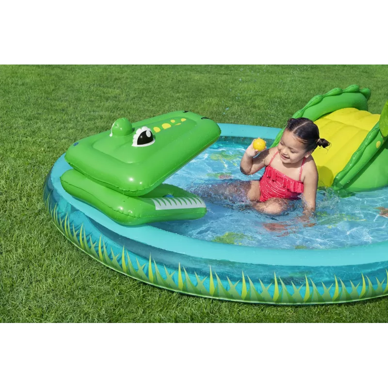 Bestway Crocodile Cove Kids Inflatable Water Play Center and Pool 2.24 m x 1.81 m x 72 cm