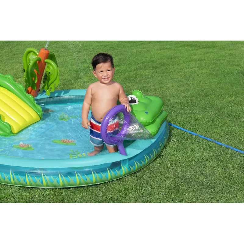 Bestway Crocodile Cove Kids Inflatable Water Play Center and Pool 2.24 m x 1.81 m x 72 cm