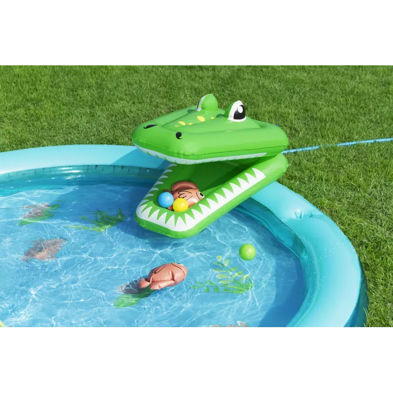 Bestway Crocodile Cove Kids Inflatable Water Play Center and Pool 2.24 m x 1.81 m x 72 cm