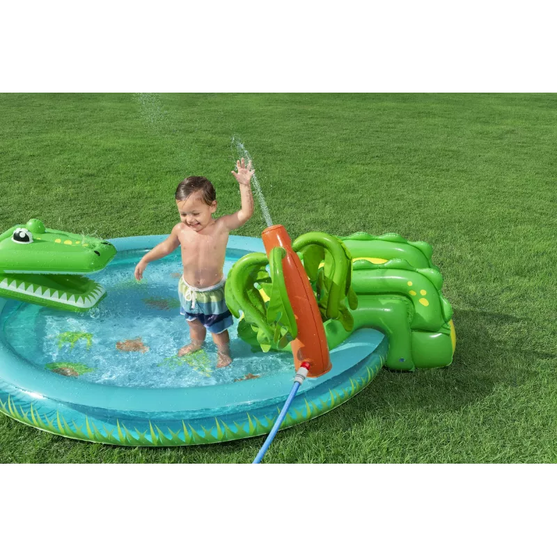 Bestway Crocodile Cove Kids Inflatable Water Play Center and Pool 2.24 m x 1.81 m x 72 cm
