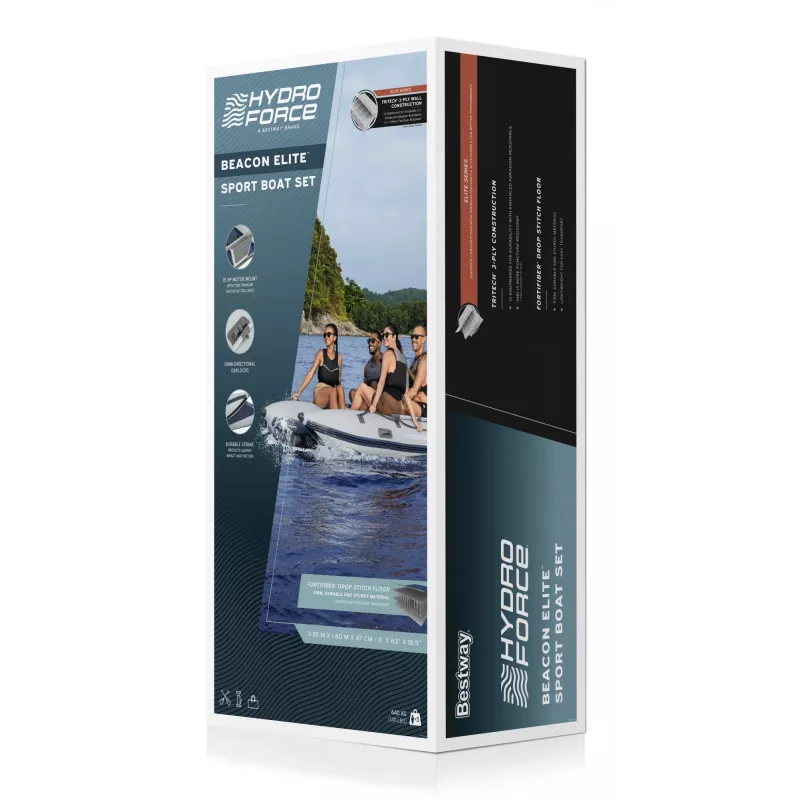 Bestway Hydro Force Beacon Elite 5-Person Inflatable Sport Boat Set 3.35 m