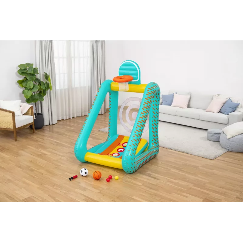 Bestway Perfect Aim 3-in-1 Inflatable Yard Game, Inflatable play center, 5 yr(s), Polyvinyl chloride (PVC), Multicolour