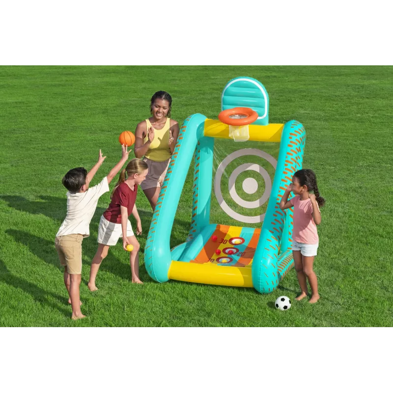 Bestway Perfect Aim 3-in-1 Inflatable Yard Game, Inflatable play center, 5 yr(s), Polyvinyl chloride (PVC), Multicolour