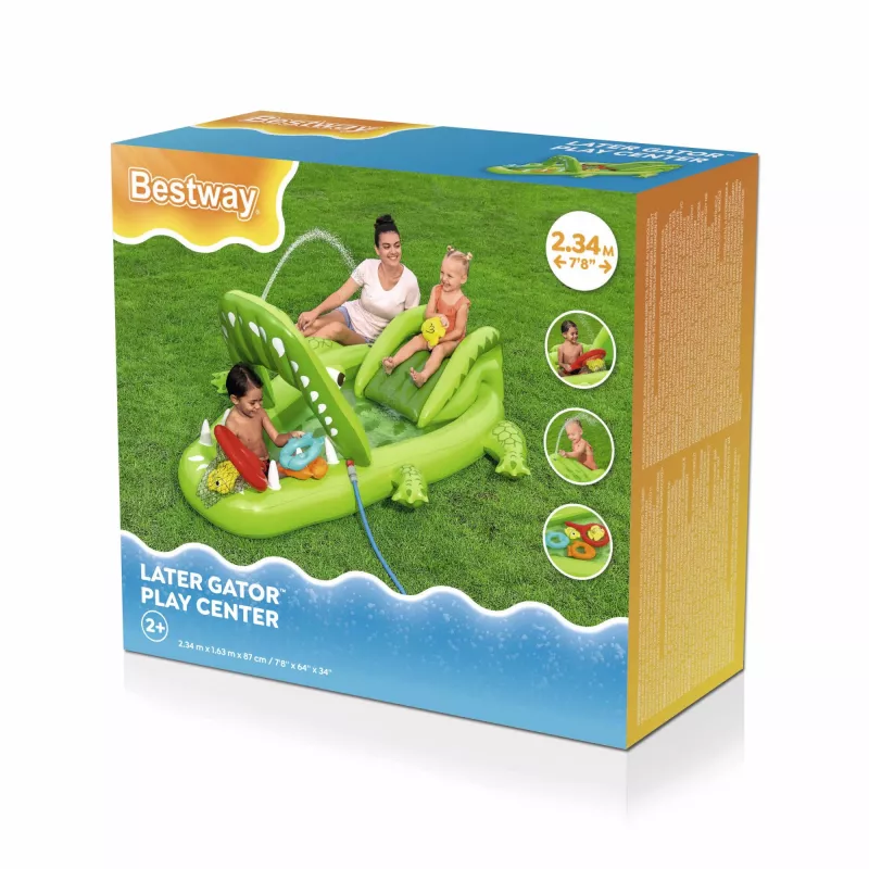 Bestway Later Gator Kids Inflatable Water Play Center and Pool 2.34 m x 1.63 m x 87 cm