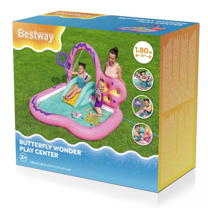Bestway Butterfly Wonder Kids Inflatable Water Play Center and Pool 1.80 m x 1.80 m x 1.17 m
