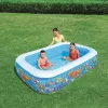 Bestway Inflatable Family Play Pool 2.29m x 1.52m x 56cm, Inflatable pool, 702 L, Rectangular, 6 yr(s), Vinyl, Multicolour