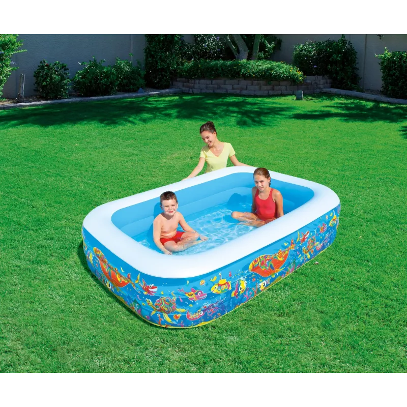 Bestway Inflatable Family Play Pool 2.29m x 1.52m x 56cm, Inflatable pool, 702 L, Rectangular, 6 yr(s), Vinyl, Multicolour