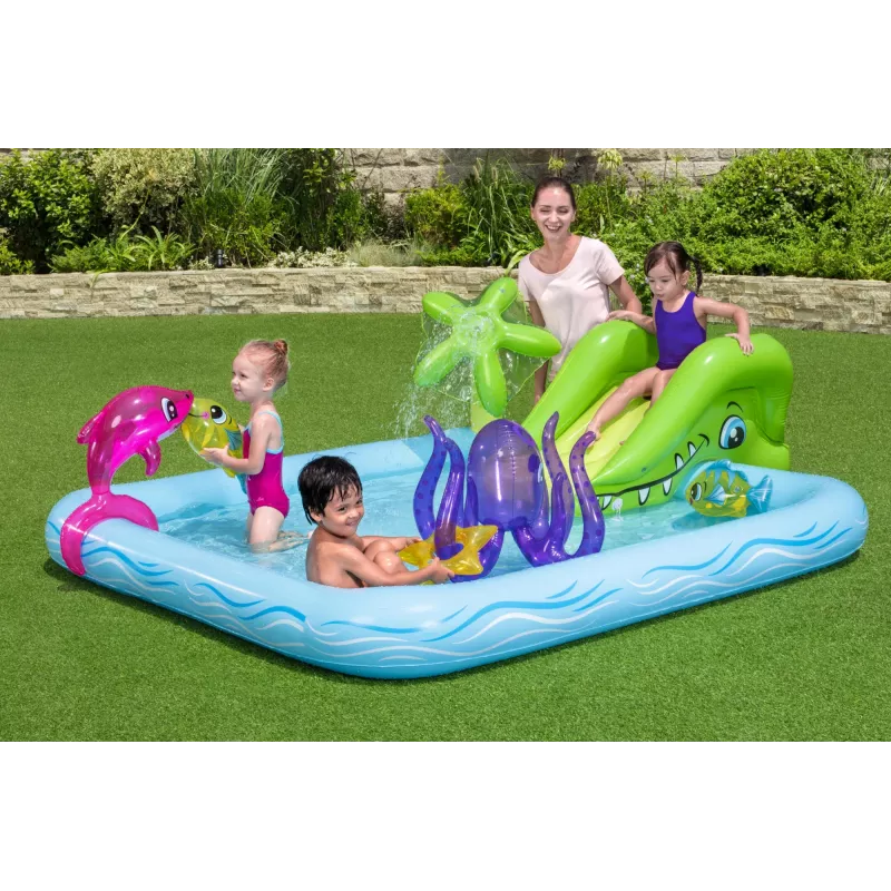 Bestway Play Center Fantastic Aquarium Play Pool, Inflatable pool, 308 L, Figure 8 shape, 2 yr(s), Vinyl, Multicolour