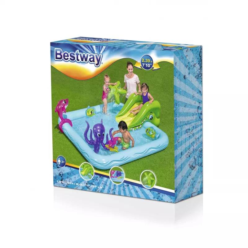 Bestway Play Center Fantastic Aquarium Play Pool, Inflatable pool, 308 L, Figure 8 shape, 2 yr(s), Vinyl, Multicolour