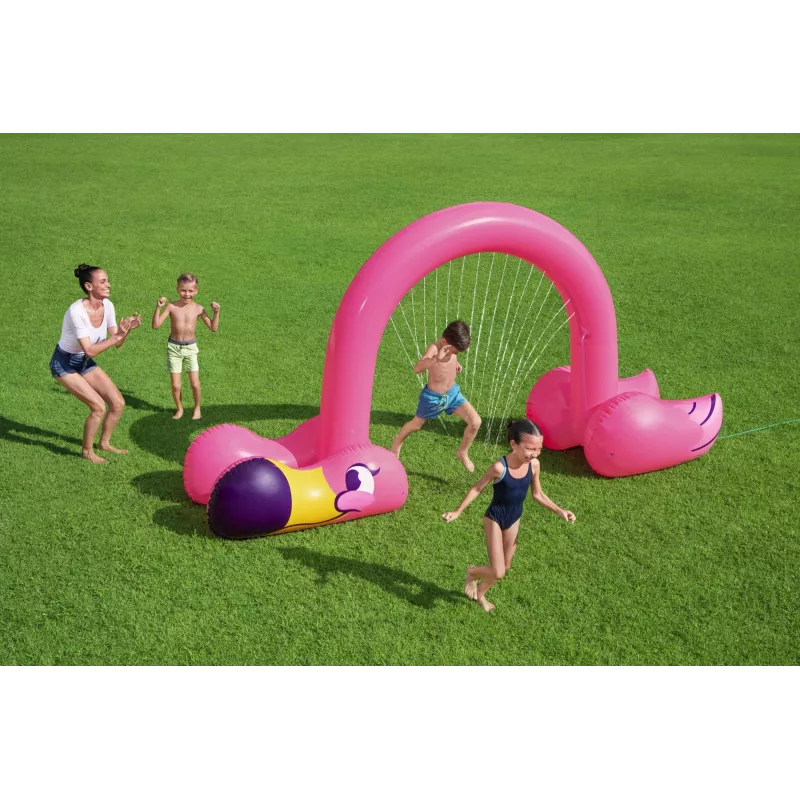 Bestway 11'2 inch x 43 inch x 6'4 inch/3.40m x 1.10m x 1.93m Jumbo Flamingo Sprinkler
