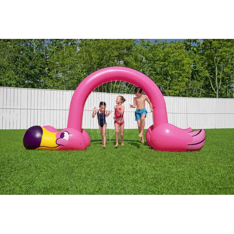 Bestway 11'2 inch x 43 inch x 6'4 inch/3.40m x 1.10m x 1.93m Jumbo Flamingo Sprinkler