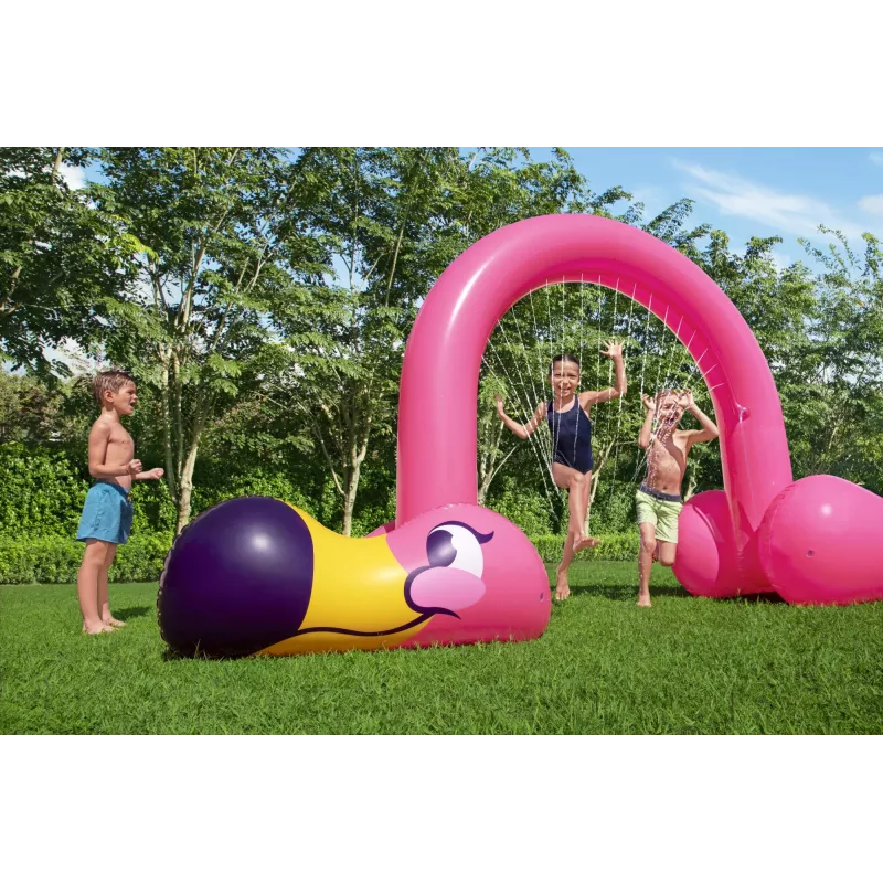 Bestway 11'2 inch x 43 inch x 6'4 inch/3.40m x 1.10m x 1.93m Jumbo Flamingo Sprinkler