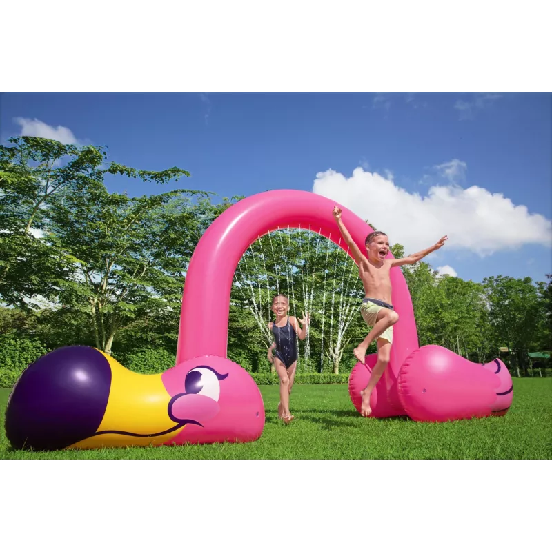 Bestway 11'2 inch x 43 inch x 6'4 inch/3.40m x 1.10m x 1.93m Jumbo Flamingo Sprinkler