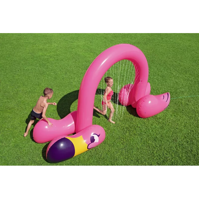 Bestway 11'2 inch x 43 inch x 6'4 inch/3.40m x 1.10m x 1.93m Jumbo Flamingo Sprinkler