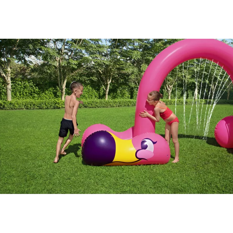 Bestway 11'2 inch x 43 inch x 6'4 inch/3.40m x 1.10m x 1.93m Jumbo Flamingo Sprinkler