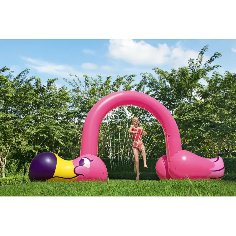 Bestway 11'2 inch x 43 inch x 6'4 inch/3.40m x 1.10m x 1.93m Jumbo Flamingo Sprinkler