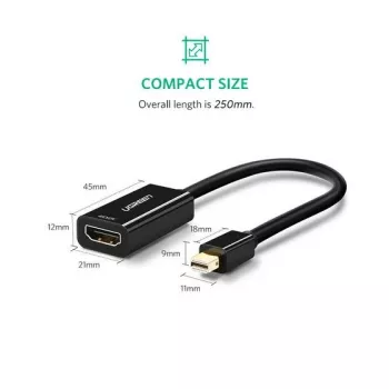 Ugreen 40360 video cable adapter 0.25 m Mini DisplayPort HDMI Black