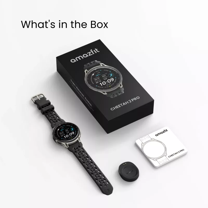 Amazfit Cheetah 2 Pro 3.35 cm (1.32 inch) AMOLED 48 mm Digital 466 x 466 pixels Touchscreen Titanium Wi-Fi