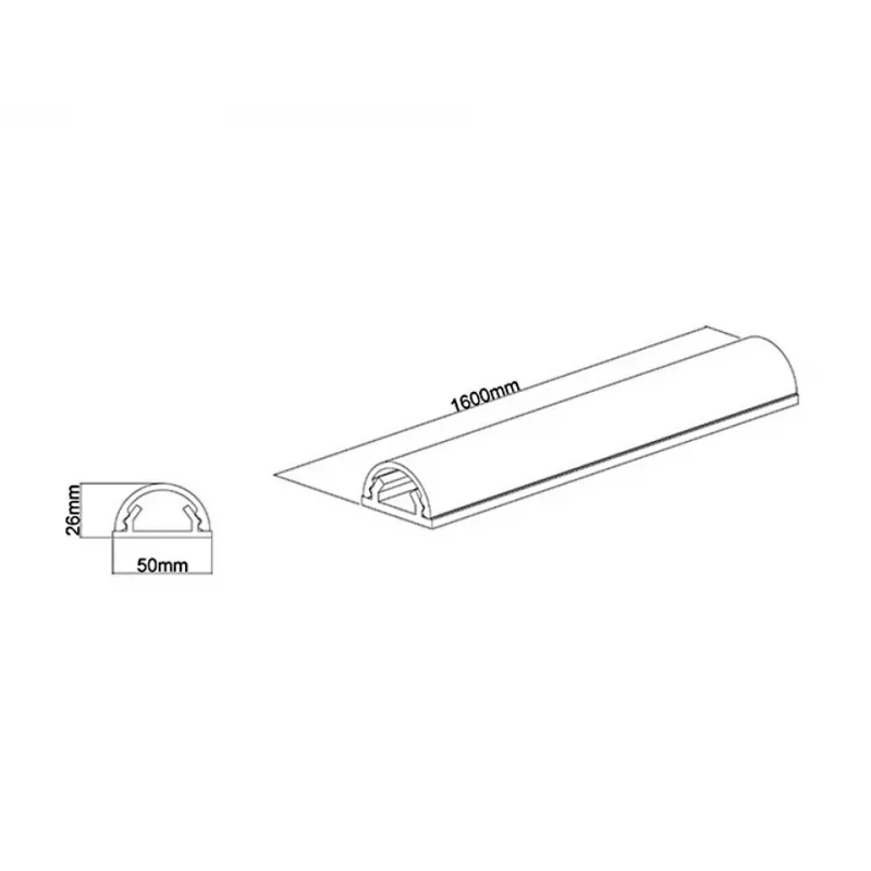 Multibrackets M Universal Cable Cover White 50mm-W 1600-L, White, Aluminium, 50 mm, 1 pc(s), 64 mm, 1620 mm
