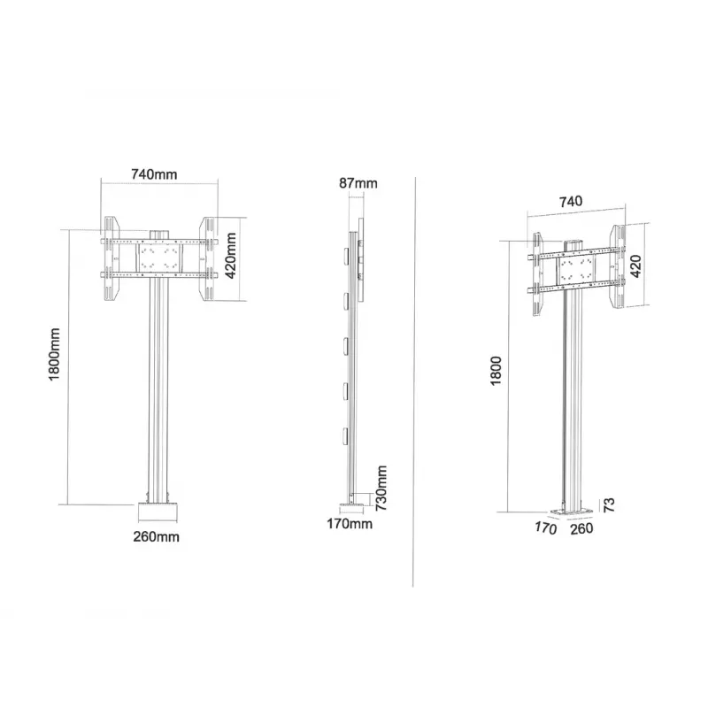 Multibrackets M Display Stand 180 Single Black w, Floormount
