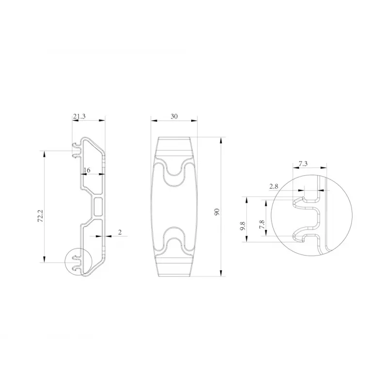 Multibrackets M Pro Series - Cable Management Clip 6-pack, Cable management clip, Black, Plastic, 100 g, 90 mm, 30 mm