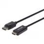 Manhattan DisplayPort 1.2 to HDMI Cable, 4K@60Hz, 1m, Male to Male, DP With Latch, Black, Not Bi-Directional, Three Year Warranty, Equivalent to 3F-DP-HDMI-4K60-HDR