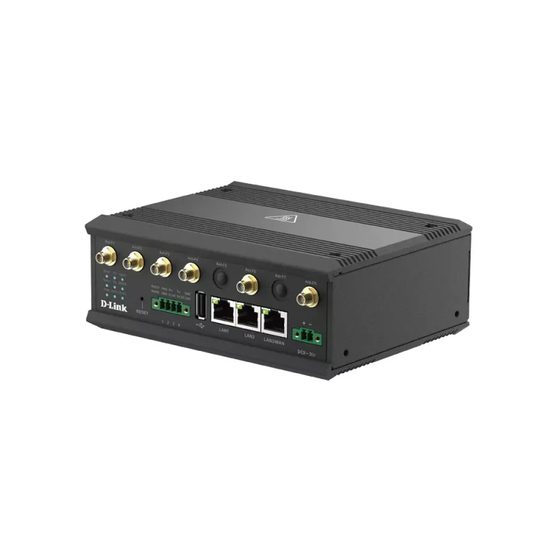 D-Link 5G IIoT Gateway, Cellular network gateway, Black, Gigabit Ethernet, 10,100,1000 Mbit/s, 802.11a, 802.11b, 802.11g, Wi-Fi 4 (802.11n), Wi-Fi 5 (802.11ac), 300,866 Mbit/s
